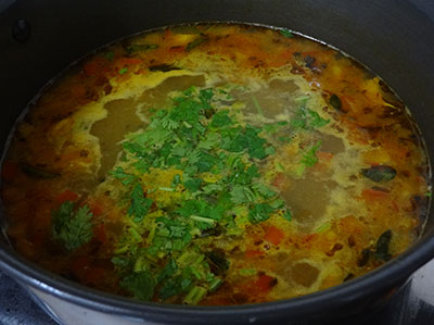 boiling hunase thokku saaru or rasam