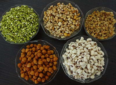 soaked lentils or legumes for hurigalu or hurgaalu or hurigaalu