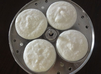 batter to idli plates for making soft idli