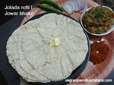 jolada rotti recipe, how to make jowar bhakri