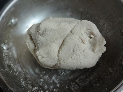 kneading the dough for jolada rotti or jowar bhakri