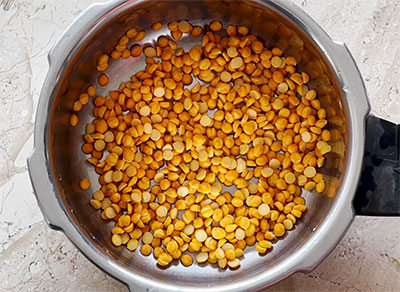 chana dal for kadale bele usli or chana dal sundal