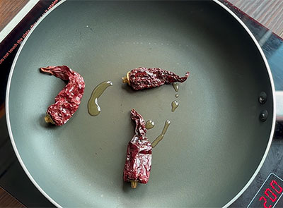 red chillies for kadle sukka or chana sukka recipe