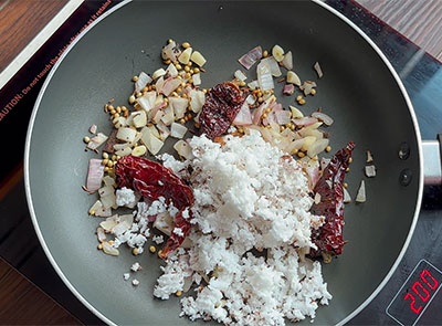 coconut for kadle sukka or chana sukka recipe