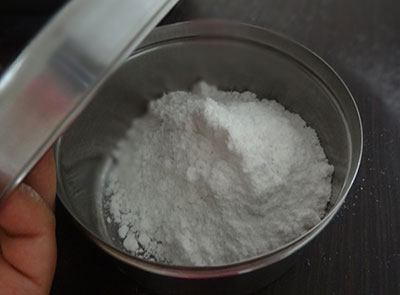 moist or damp rice powder in a box for athrasa or kajjaya
