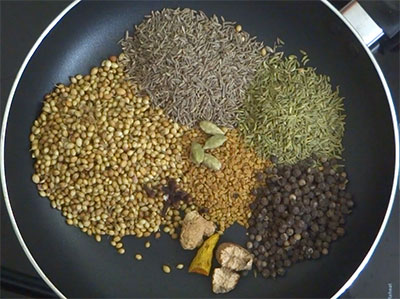 ingredients for kashaya powder or kashaya pudi