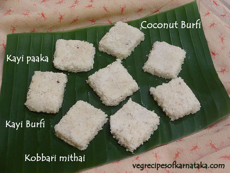 kobbari mithai or kayi burfi or coconut burfi