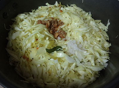 salt and jaggery for kosu palya or cabbage stir fry