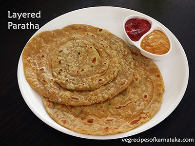 layered parota recipe, laccha paratha recipe