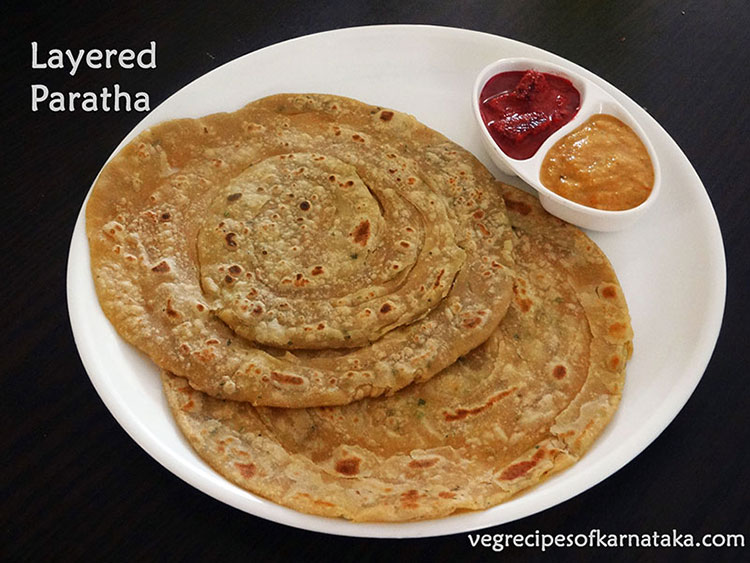 layered paratha recipe, lachha paratha recipe