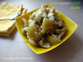Lemon ginger green chilli pickle