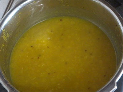 mashed dal for nimbe hannu saaru or lemon rasam