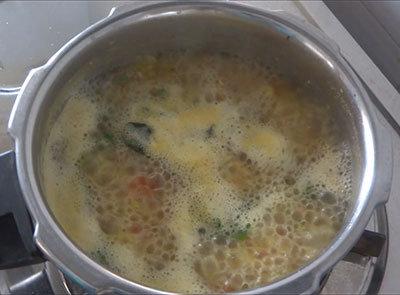 boiling nimbe hannu saaru or lemon rasam