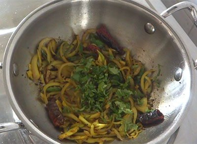 coriander leaves for majjige saaru or buttermilk rasam