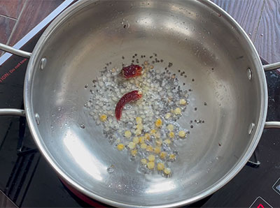 tempering for majjige uppittu or buttermilk upma