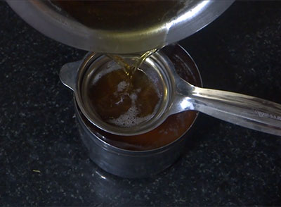straining the home made ghee