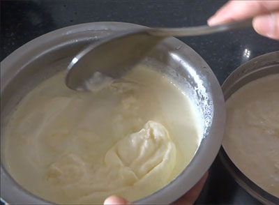 collecting cream to make butter and ghee at home