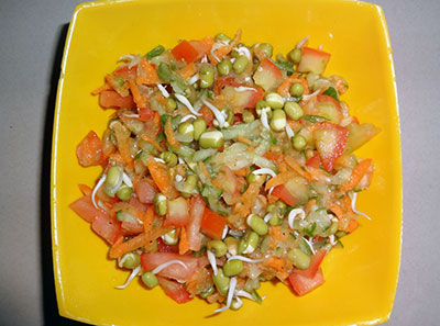 making green gram sprouts salad