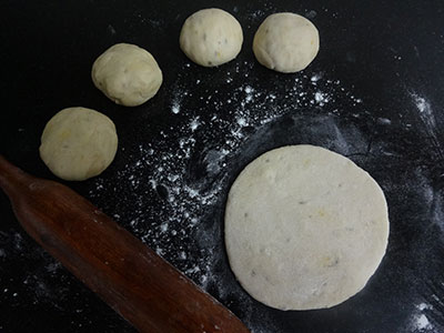 rolling the dough for mangalore buns
