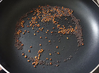 mustard seeds and fenugreek seeds for mango thokku or mavinakayi thokku