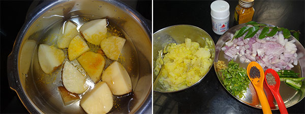 cook and peel potato for masala dosa or masale dose