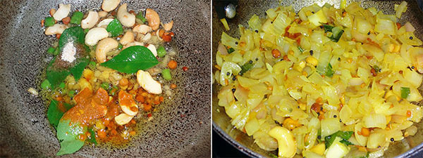 frying onion for alugadde or aloogadde palya