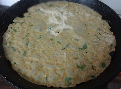 making spicy neer dosa or masale neer dose