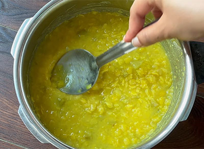 cooked dal for mavinakayi tovve or mango dal recipe