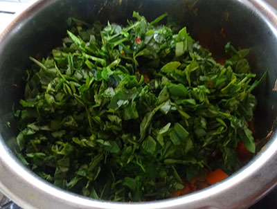 methi leaves for menthe soppina palle or methi dal