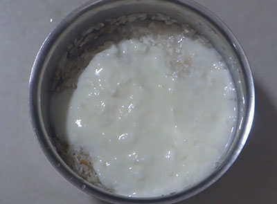 soaking rice for mosaru dose or curd dosa recipe