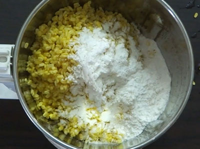 rice flour for mung dal dosa or hesaru bele dose