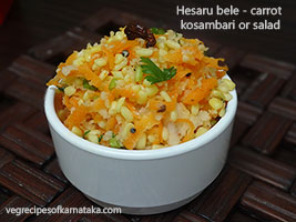 Mung dal-carrot salad recipe