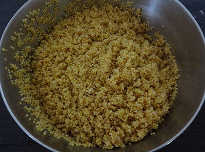 rinsing foxtail millet for navane uppittu or upuma