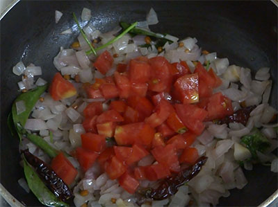 chopped tomato for onion chutney