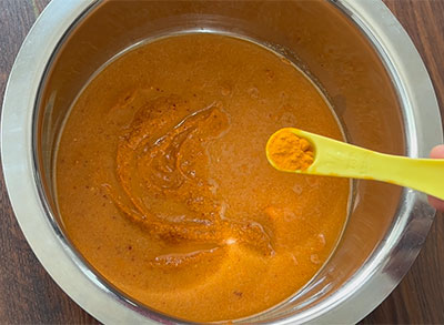 turmeric for eerulli saaru or onion rasam recipe