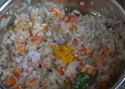 turmeric and salt for onion sagu or eerulli sagu