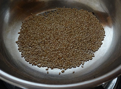 roasting sesame seeds for panchakajjaya