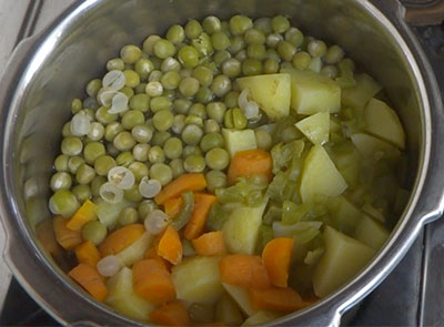 cooked vegetables for pav bhaji recipe