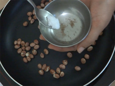 salt and asafoetida water for roasted peanut chat