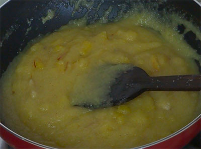 stirring pineapple kesari bath