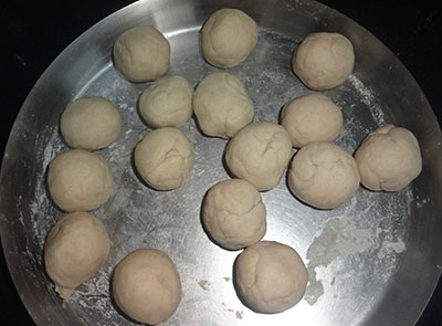 preparing poori dough for poori