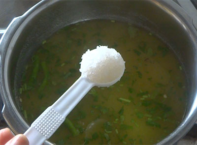 salt for potato rasam or alugadde saaru