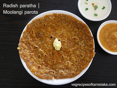 radish paratha recipe, moolangi parota