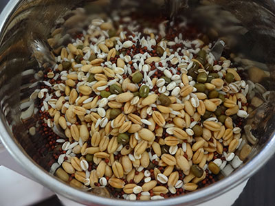 grinding ingredients for ragi manni or multigrain baby food