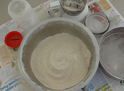 grinding and sieving ragi manni or multigrain baby food