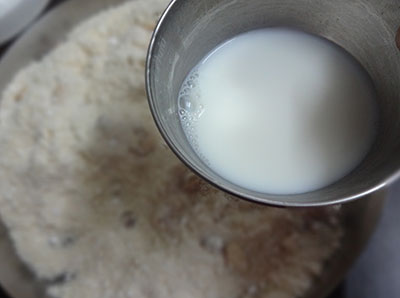 milk for rave unde or rava laddu or suji ladoo