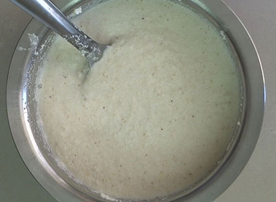 mix the batter for rava rotti or sajjige rotti