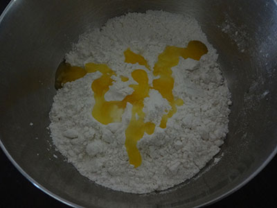 flour and ghee for sweet shankar poli or shankar pali