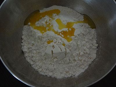 flour and ghee for spicy shankar poli or shankar pali