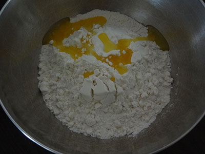 flour and ghee for spicy shankar poli or shankar pali
